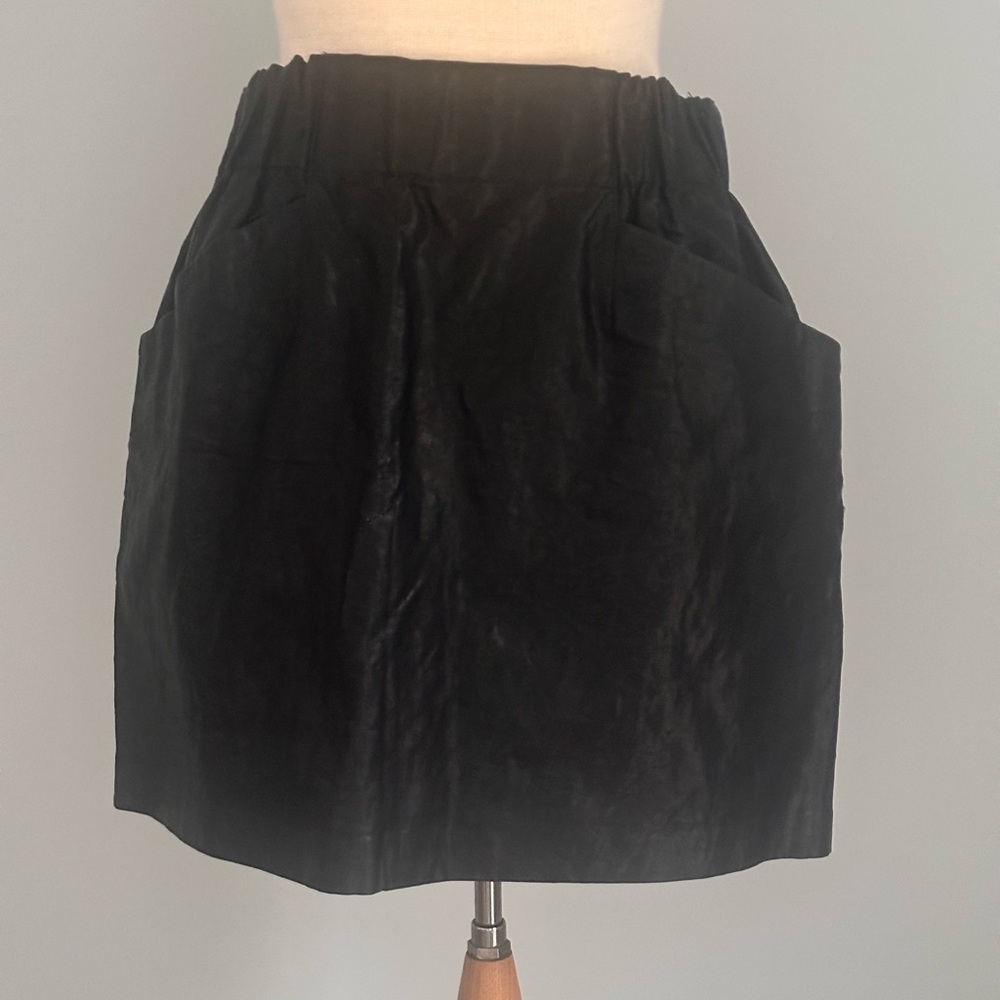 Black size medium Zara Mini Skirt with Pockets leather look